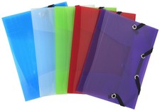 Teczka kolekcjonerska z 3 klapami i gumką wykonana z PP Crystal Color, różne kolory 12x16cm