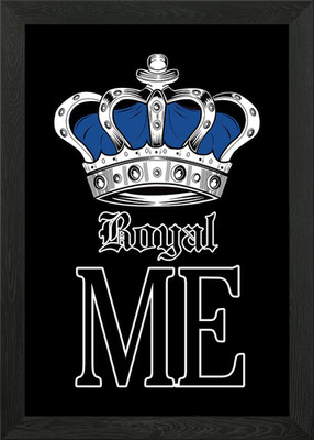 Royal Me Blue Framed Wall Art Poster Canvas Print Picture