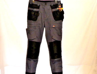 Women's Dickies Gray/Black Performance Cordura Workwear Pants Slim Fit 10x30 NWT