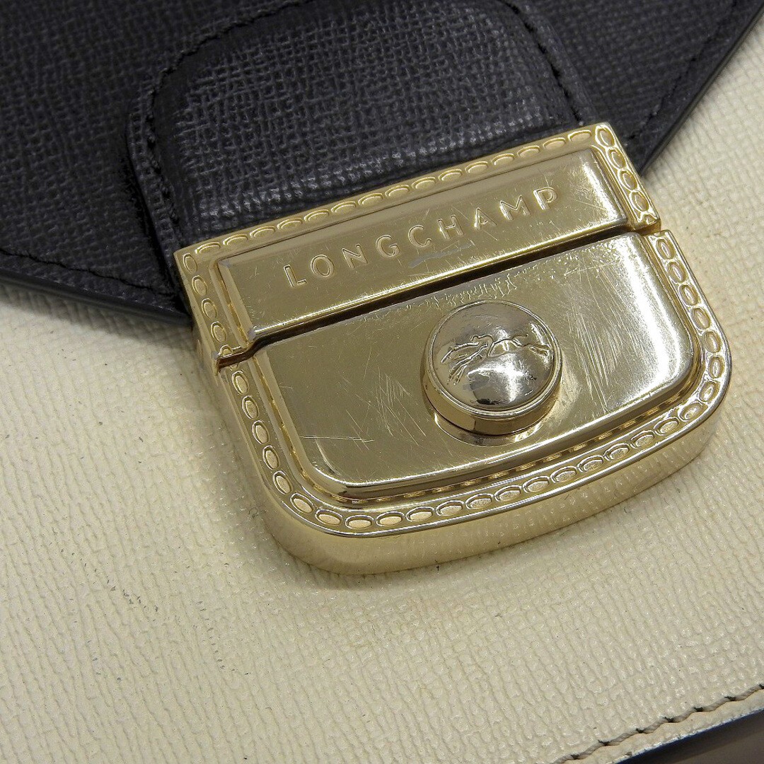 Longchamp Le Pliage Heritage Mini Leather Crossbody Bag Black Brown White Auth image 4