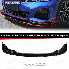 For 2019-22 Bmw G20 330i M340i Front Bumper Lip Set M Sport Gt Style Gloss Black For 2019-22 Bmw G20 330i M340i Front Bumper Lip Set M Sport Gt Style Gloss Black