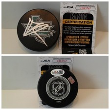 Brady Tkachuk Autographed Signed 2018 NHL Draft Puck JSA COA  Ottawa Senators