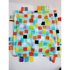 Bright Starts Taggies Baby Security Blanket Plush Lovey with Square Print