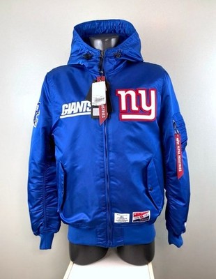 New York GIANTS Hooded NEW ERA Full Zip NFL  Jacket  x Alpha Industries  LARGE
