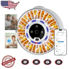 Automatic Smart Pill Dispenser for Seniors - Dual Lock, Voice Reminders, Rech...