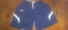 Under Armor Navy And White reversable Basketball Shorts 8 med and 1 youth med