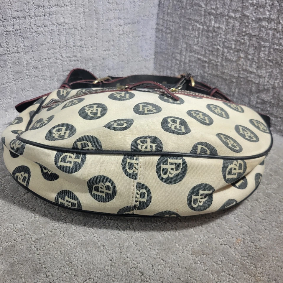 DOONEY & BOURKE Beige Black Circle Hobo Purse Shoulder Handbag Medium Size - Image 4 of 4