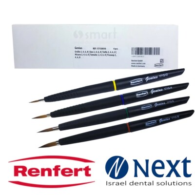 Natural hair bristle ceramic brush Building up Renfert Genius Set 4pc 17150000