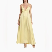 Zimmermann Yellow Silk Open Back Gown