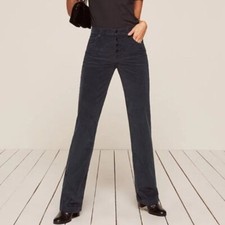 Reformation Petite Winnie Corduray Pants in Indigo Size 27