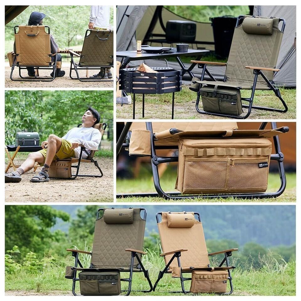 WAQ Reclining Low Chair　OLIVE WAQ Reclining Low Chair WAQ-RLC1 Folding Beige Olive Camping