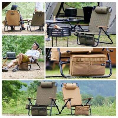 WAQ Reclining Low Chair WAQ-RLC1 Folding Beige Olive Camping