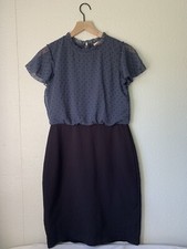 Loft Blue & Black Dress Business Formal Knee Length Size Medium (?)