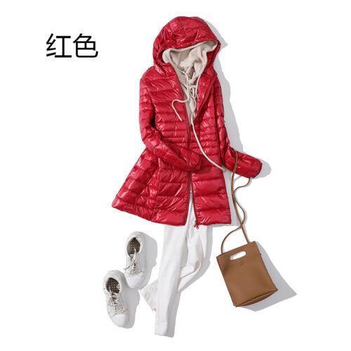 Damen Freizeit Kapuzenjacke Winter Reißverschluss Puffer warm schmale Passform Daunenmantel Übergröße - Bild 15 von 24