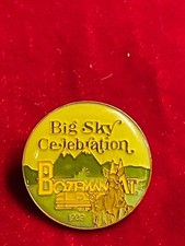 1989 Big Sky Celebration Bozeman MT Epoxy Enamel Tie Lapel Pin 1"