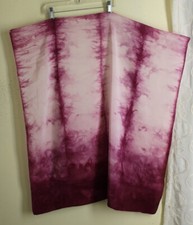 Lovely Estate Pink Purple Hand-Dyed Artist Scarf 30" Silk Square Art-to-Wear