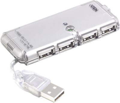 4-Port Hub USB 2.0 High Speed USB Verteiler 4 Port USB HUB + Netzteil 5V 2,6A