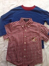 New BOYS IZOD PLAID And Solid Long Sleeves Shirt Set SIZE 4
