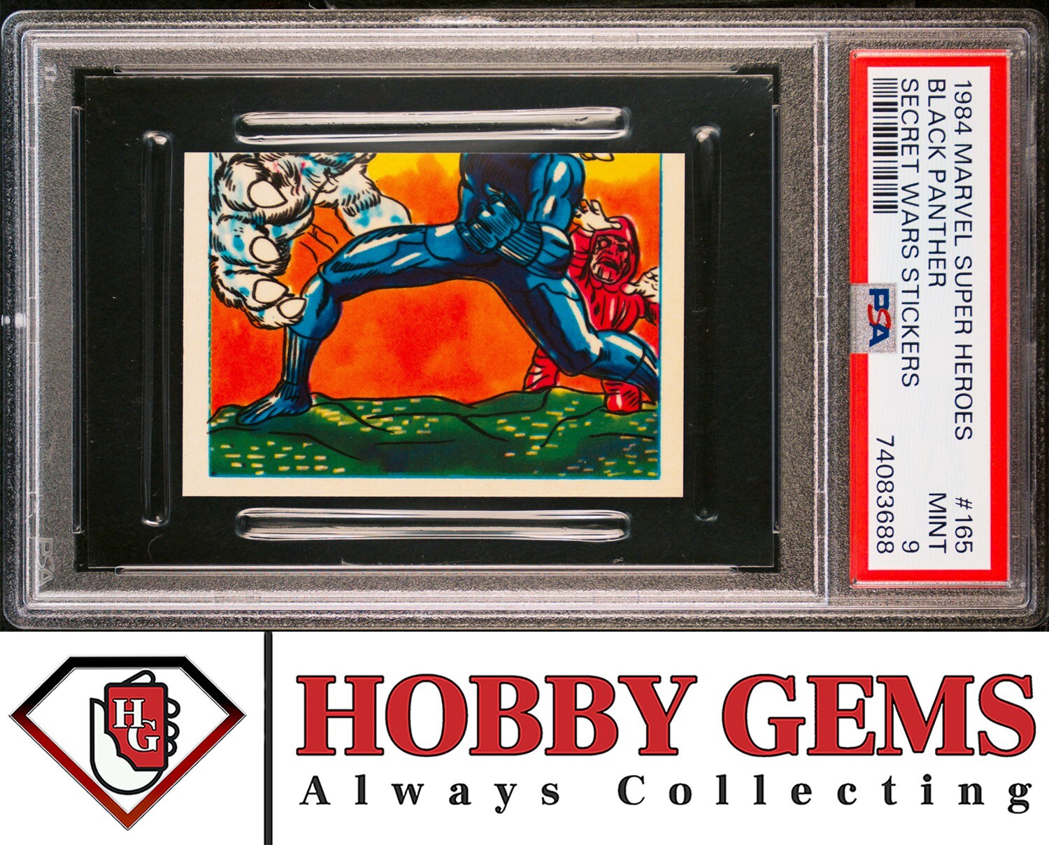 BLACK PANTHER PSA 9 1984 Marvel Super Heroes Secret Wars Stickers #165