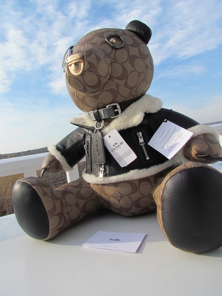 小物 vintage coach leather bear signature NEW COACH BEAR Moto leather $600 shearling 7556 14