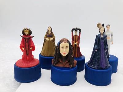 x6 Star Wars - Padme Amidala, japanische Pepsi-Flaschenkappe, Import Japan