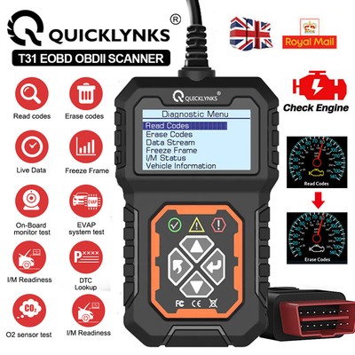QUICKLYNKS Profi KFZ Diagnosegerät Auto OBD2 Scanner Fehler Auslesegerät DE