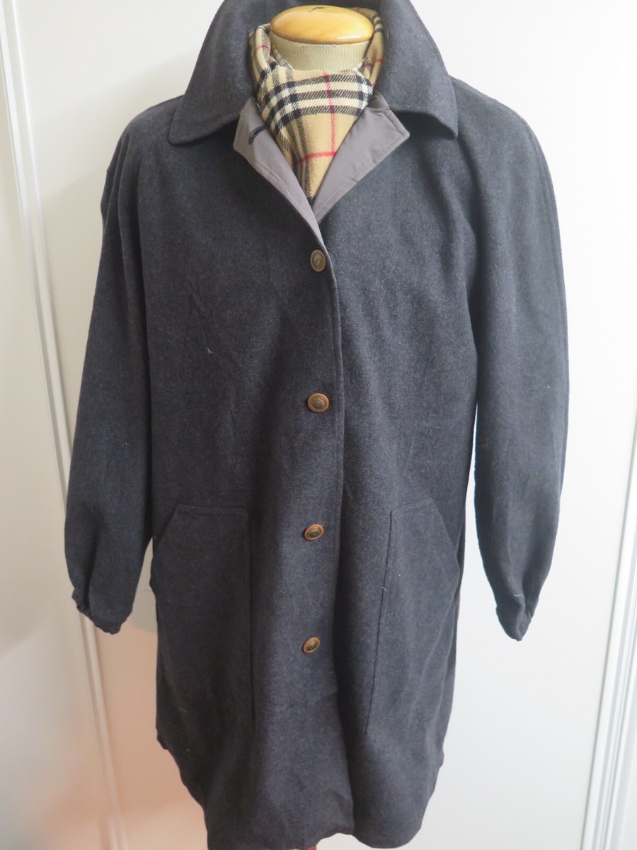 Genuine Burberry Wool Coat Raincoat M UK 10 Euro 38 IT 44 Grey