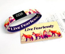 ZOX *LIVE FEARLESSLY* Silver Sng band w/Card ...