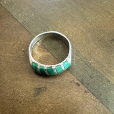 Green Stone Mexico Sterling Silver Ring 5.75