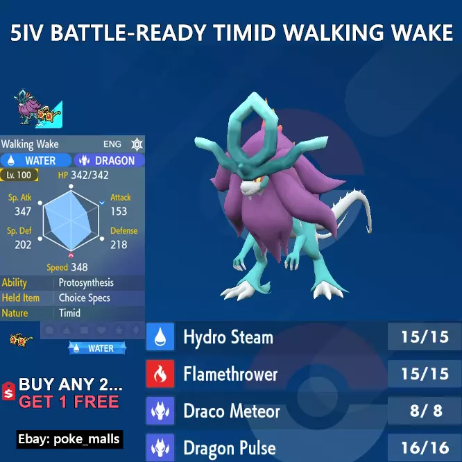 Walking Wake - 6IV - Master Ball - Battle Ready - Pokemon Scarlet & Violet