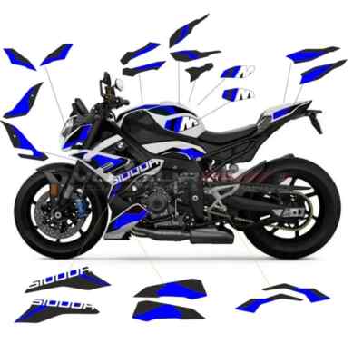 KIT AUFKLEBER PERSONALISIERT SCHWARZ BLAU FÜR BMW S1000R ''BMS1R23V05''