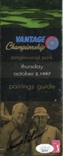 Arnold Palmer PGA Golf Masters Champ Signed Autograph Vantage Pairing Sheet JSA
