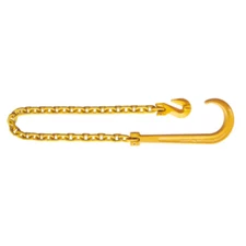 Tie Down Chain GRADE 80 Long J Hook Grab Hook 3/8''x10' Tow Wrecker Hauling