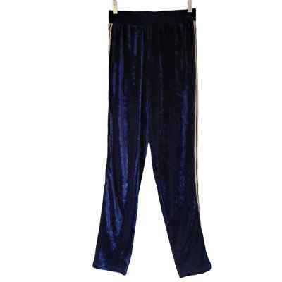 Blue Velvet Track Pants With Black & Silver Stripes Size Medium Vero Moda VMrose