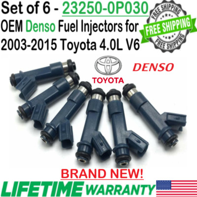 BRAND NEW OEM Denso 6Pcs Fuel Injectors for 2007-2009 Toyota FJ Cruiser 4.0L V6