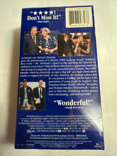 Mr. Holland's Opus VHS Tape Richard Dreyfuss G3 New Sealed - Picture 2 of 2