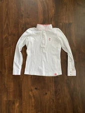 Tredstep Kids Symphony Paris Long Sleeve Show Shirt White Pink Size Medium