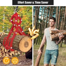 4 Claw Timber Claw Hook 28 inch Log Lifting Tongs Grapple for Logging Tongs Red