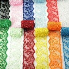 8 Meters Sheer Floral Embroidered Lace Trim Wedding Sewing Crafts DIY Ribbon New