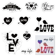Valentines Love Words Clear Stamps for Card Making and Photo Album Decoration...