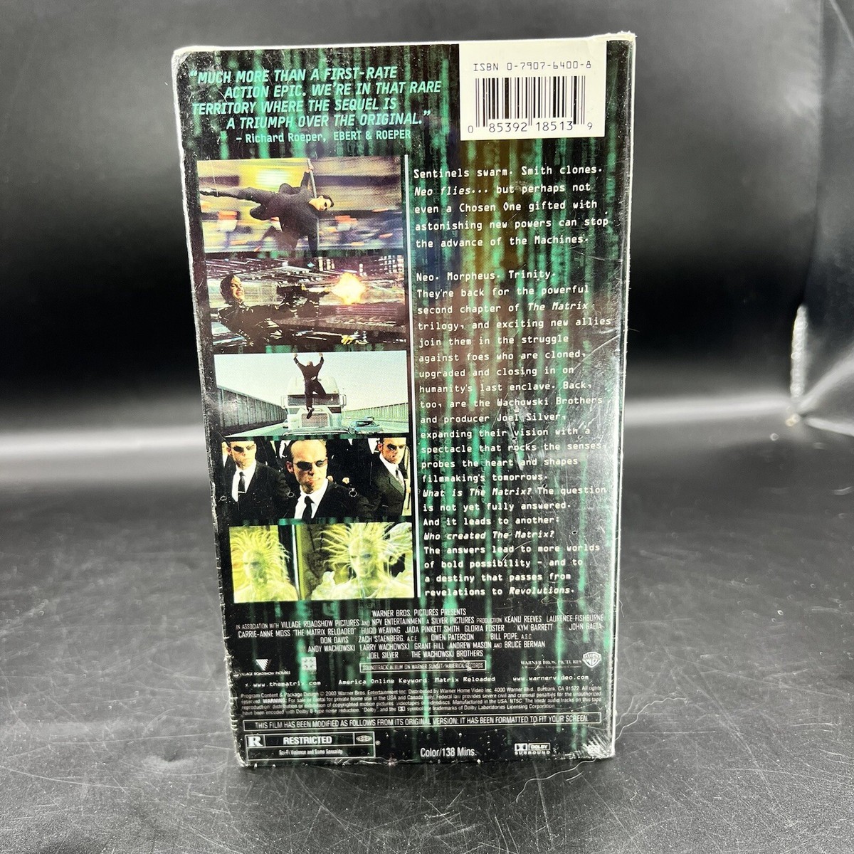 Matrix Reloaded VHS 2003 Keanu Reeves Laurence Fishburne New