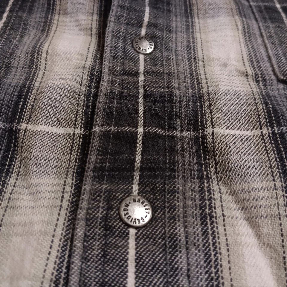 Harley Davidson Shirt Mens L Long Sleeve Snap Up Plaid Flannel Biker Motorcycle - Image 4 of 4