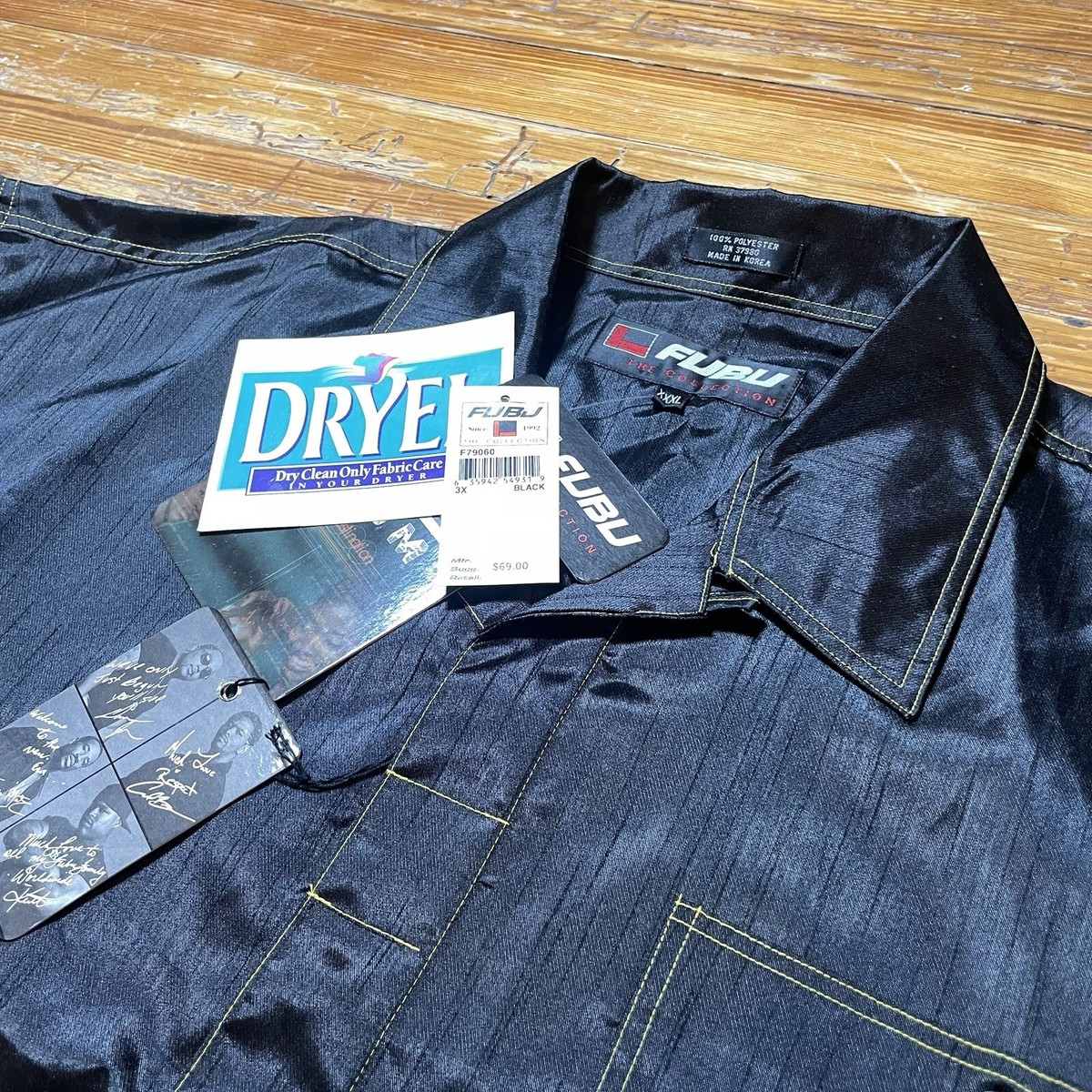 Vintage Y2K FUBU Dragon Shirt Size 3XL Button Up Iridescent