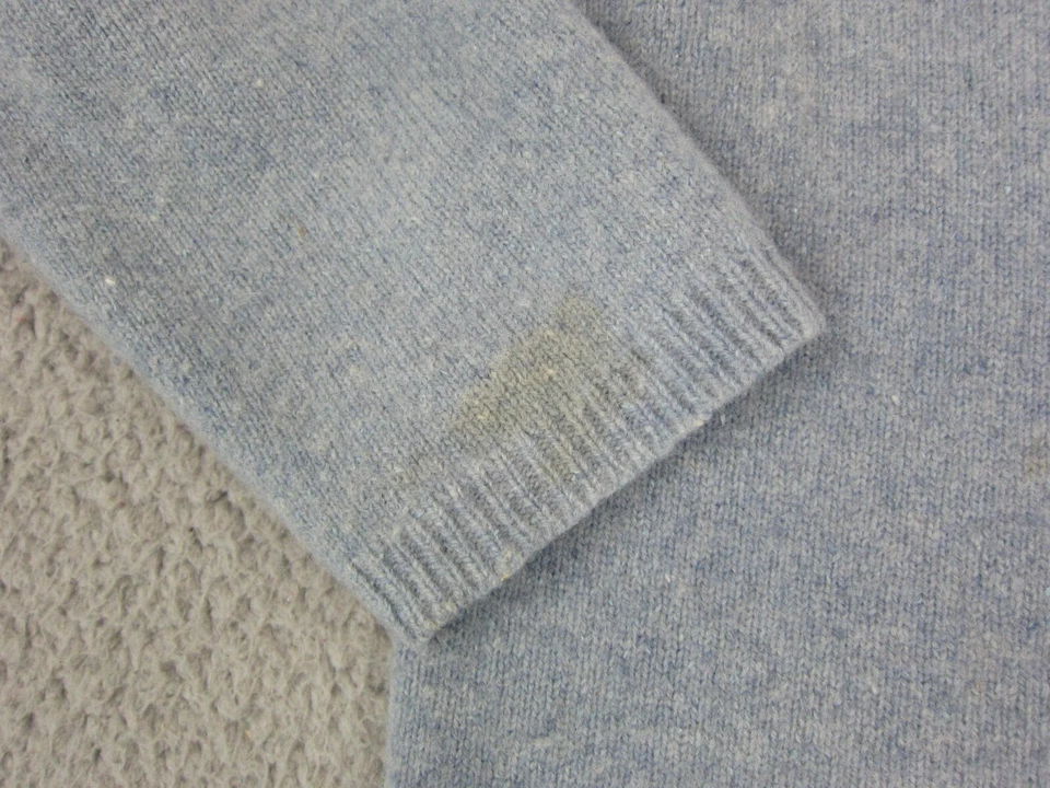 Suéter Vintage Eddie Bauer Mujer Pequeño Azul Lana Angora Cuello en V Pullover Suave Foto 4 de 4