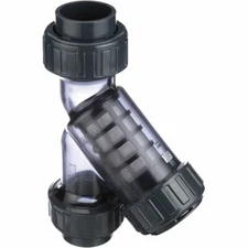 Asahi 1257010 1in/25mm, Socket/Threaded, PVC, EPDM, Y Strainer, 150 Psi, 20 Mesh