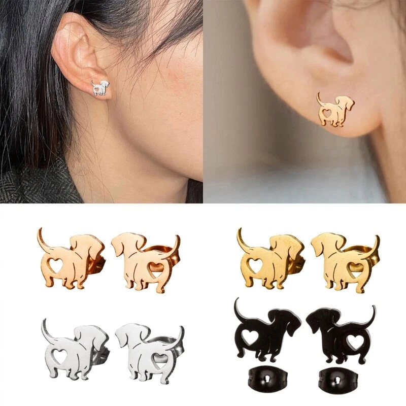 Fashion Ear Jewelry Pet Dog Ear Stud Dachshund Ear Pins Alloy
