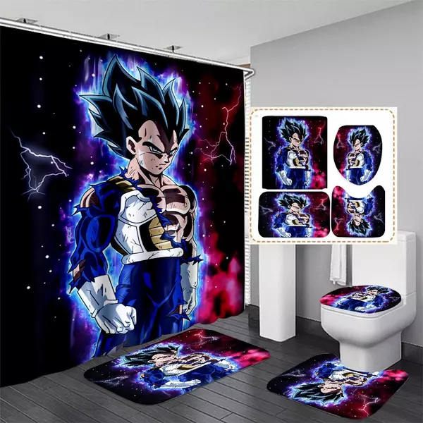 Amazoncom Superdada Japanese Anime Bathroom Shower Curtain Set with  NonSlip Rugs One Piece Shower Curtain with 12 Hooks Art Shower Curtain  for Bathroom Decor Set 71x71 in ColorD  Home  Kitchen