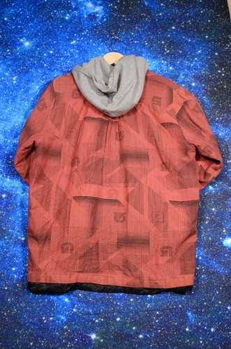 Burton Snowboard Hooded Windbreaker Shirt Men's Size Large Shacket Full Zip Red - Picture 4 of 10