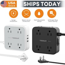 Surge Protector Power Strip Long Cord with 8 Outlet USB C Ultra Thin Flat Plug