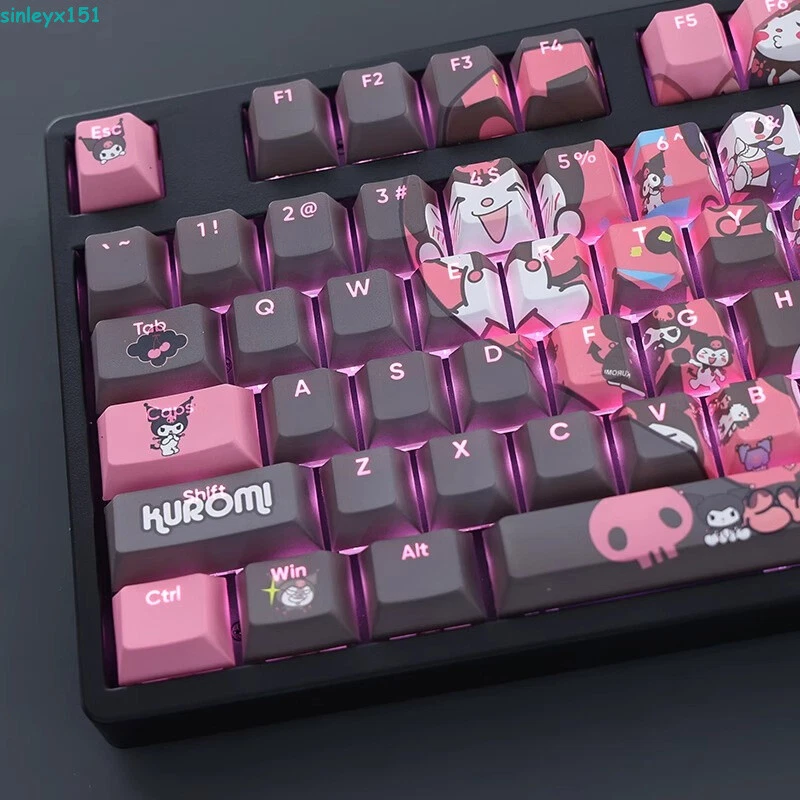 Kuromi Cartoon Translucent 108 Keys PBT Keycap For Mechanical Keyboard Cute Gift - Image 3 of 4